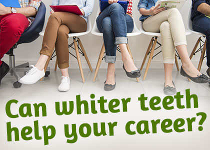 Dansville dentist, Dr. James Vogler at A Smile By Design explains how whiter teeth can help your career, improve your salary, and land you a second date!